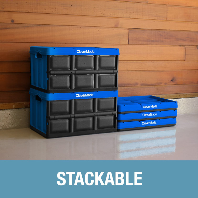 ColorLife 62L Collapsible Storage Bins Folding Plastic Stackable